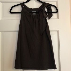 Ann Taylor Sleeveless Brown Top With Bow